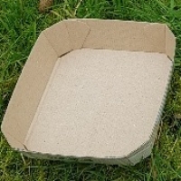 Barquette carton 4 fruits Ecru - Boîte sans couvercle