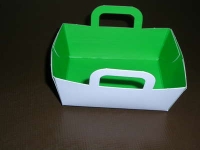 Barquette Carton Primeur 125 g avec anses - Barquette carton blanc/vert