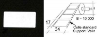 34x17 - Etiquette en rouleaux - Velin - Sans impression