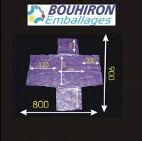COTES POUR 40x30 - Emballage pour endive - Papier croix  endives   - Format croix bleu pour caisse 40 x 30 cm