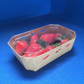 Barquette Carton 250 gr avec couvercle plastique - Photo barquette_carton_fraise_avec_couvercle_250g.jpg