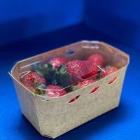 Barquette Carton 500 gr avec couvercle plastique - Barquette carton et couvercle - Barquette fraise carton